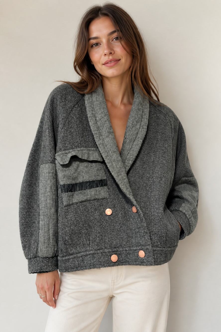 Dorabella Italy Gray Wool Blend Jacket Size 38